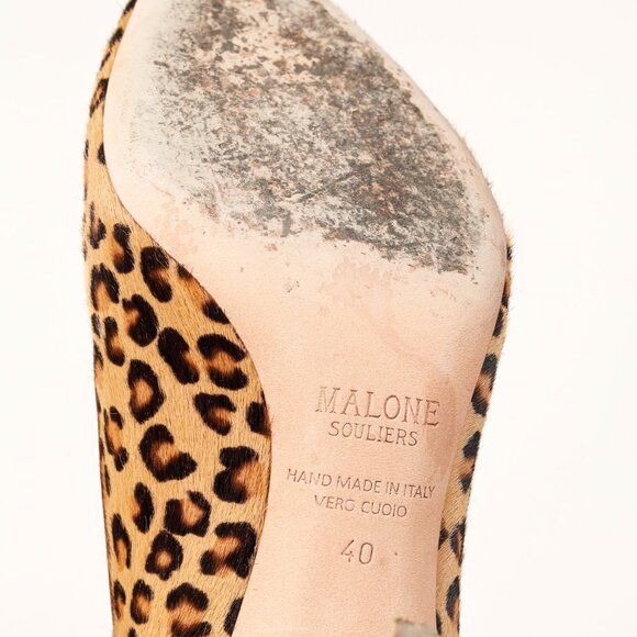 Malone Souliers Jordan Handmade Cheetah Brown Calfskin Booties - Picture 5 of 10
